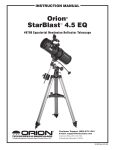 Orion 4.5 EQ Telescope User Manual