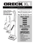 Oreck 2000 Vacuum Cleaner User Manual