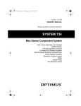 Optimus SYSTEM 734 Home Theater System User Manual