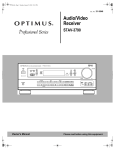 Optimus STAV-3790 Stereo Receiver User Manual