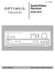 Optimus STAV-3670 Stereo Receiver User Manual