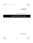 Optimus 32-1168 Karaoke Machine User Manual
