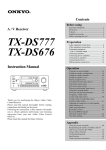 Onkyo TX-DS676 Stereo System User Manual