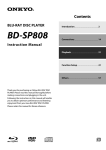 Onkyo BD-SP808 DVD Player User Manual