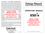 Omega Vehicle Security 850i Home Security System User Manual