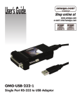 Omega RS-232 Network Card User Manual