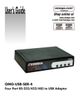 Omega OMG-USB-SER-4 Computer Hardware User Manual