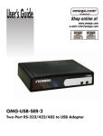 Omega OMG-USB-SER-2 Network Card User Manual