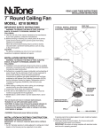 NuTone 8210 Series Fan User Manual