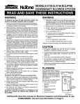 NuTone 2736 Blower User Manual