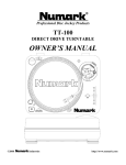 Numark Industries TT-100 Turntable User Manual