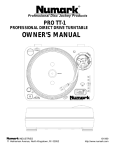 Numark Industries PRO TT-1 Turntable User Manual