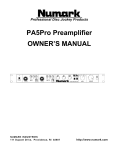 Numark Industries PA5Pro Stereo Amplifier User Manual