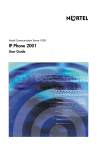 Nortel Networks IP Phone 2001 Telephone User Manual