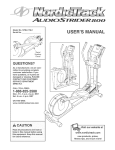 NordicTrack NTEL7706.1 Elliptical Trainer User Manual