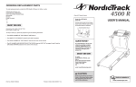 NordicTrack 4500 R Treadmill User Manual