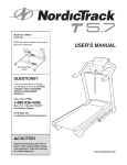 NordicTrack 29836.1 Treadmill User Manual