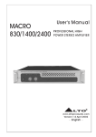 Nilfisk-ALTO MACRO 1400 Stereo Amplifier User Manual
