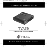 Niles Audio TVA50 Stereo Amplifier User Manual