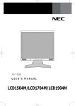 NEC LCD1904M Computer Monitor User Manual
