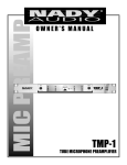 Nady Systems TMP-1 MICPREAMP Stereo Amplifier User Manual
