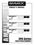 Nady Systems SPA 1400 Stereo Amplifier User Manual
