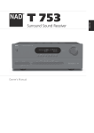 NAD T 753 Stereo Receiver User Manual