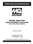 Multiquip MQ41TDH Marine Sanitation System User Manual