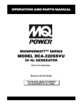 Multiquip DCA-220SSVU Portable Generator User Manual
