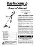 MTD Y780 Trimmer User Manual