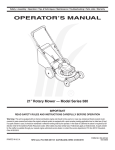 MTD Series 580 Lawn Mower User Manual