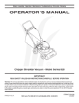 MTD Series 020 Vacuum Cleaner User Manual