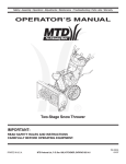MTD 769-03244 Snow Blower User Manual