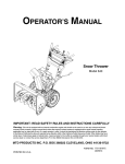 MTD 640 Snow Blower User Manual