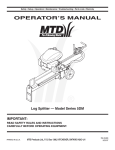 MTD 5DM Log Splitter User Manual