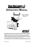 MTD 550 Snow Blower User Manual