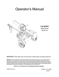 MTD 500, 510 Log Splitter User Manual