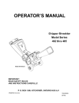 MTD 465 Chipper User Manual