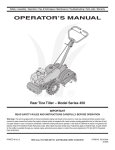 MTD 410R Cultivator User Manual