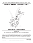 MTD 390 Series Tiller User Manual