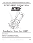MTD 2N1 Snow Blower User Manual