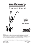 MTD 21A-120R000 Cultivator User Manual