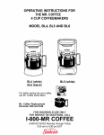 Mr. Coffee BL4 Coffeemaker User Manual