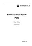 Motorola P040 Radio User Manual