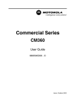 Motorola CM360 Two-Way Radio User Manual