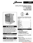 Modine Manufacturing 6-558.6 Gas Heater User Manual