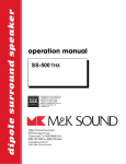 MK Sound SS-500 Speaker System User Manual