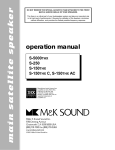 MK Sound S-250 S-150THX Speaker System User Manual