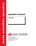 MK Sound MP-150 Speaker User Manual