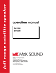 MK Sound B-1500 Speaker User Manual